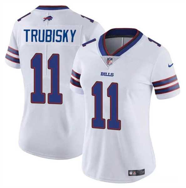 Women%27s Buffalo Bills #11 Mitch Trubisky White Vapor Stitched Football Jersey Dzhi